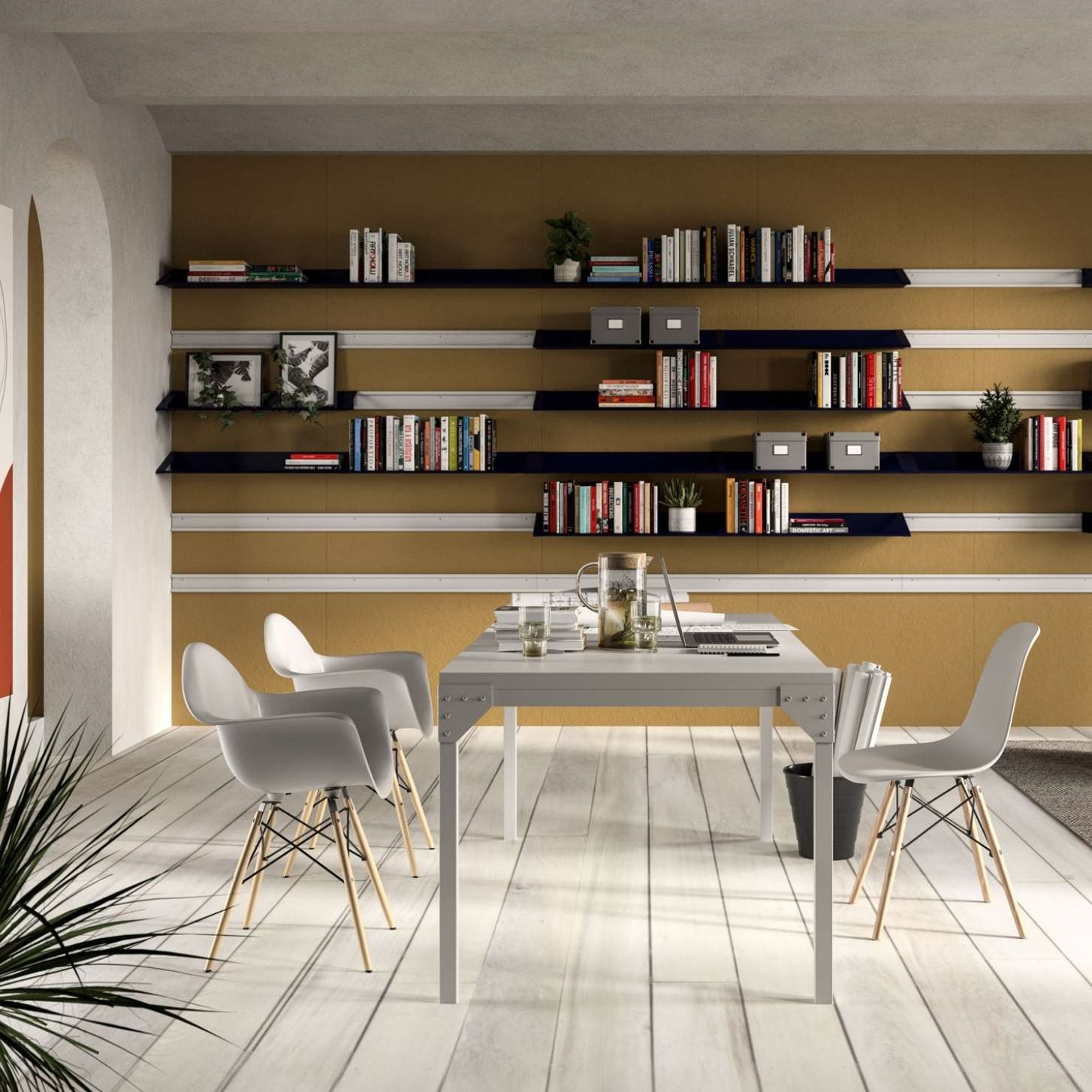 come arredare una zona studio e relax in casa con gli arredi in metallo SLOOP